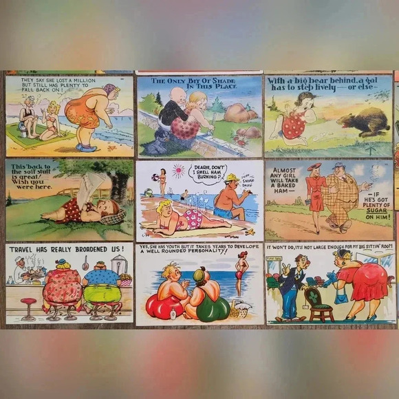 Lot of 18 Vintage Voluptuous Plus Curvaceous Full-Figured Women Themed Postcards - Picture 3 of 8